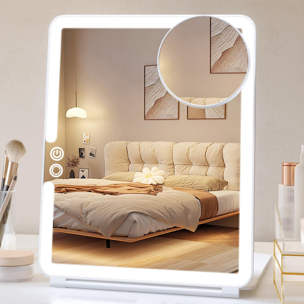 FUNTOUCH espejo maquillaje iluminado, iluminación suave para un acabado preciso.