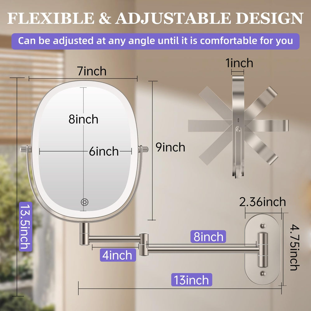 FUNTOUCH Espejo acabado inoxidable resistente a la humedad
