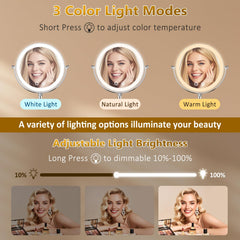 Espejo Fursourige con doble cara 1x/10x para detalles precisos