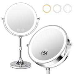Espejo de vanidad Fursourige con iluminación de 8 pulgadas para maquillaje diario