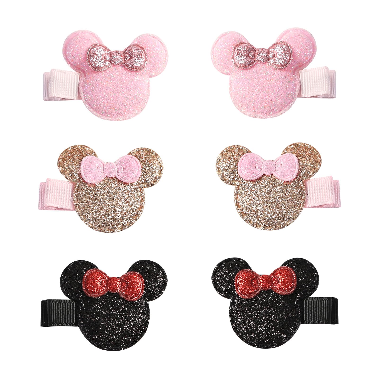 Furutonhe orejas mouse brillantes rosas, ideal para peinados diarios.