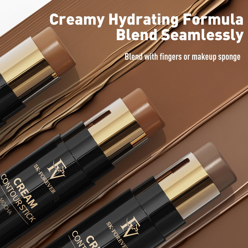 FV Contour and Bronzer Stick 02 Mocha wear test demonstrating long lasting color