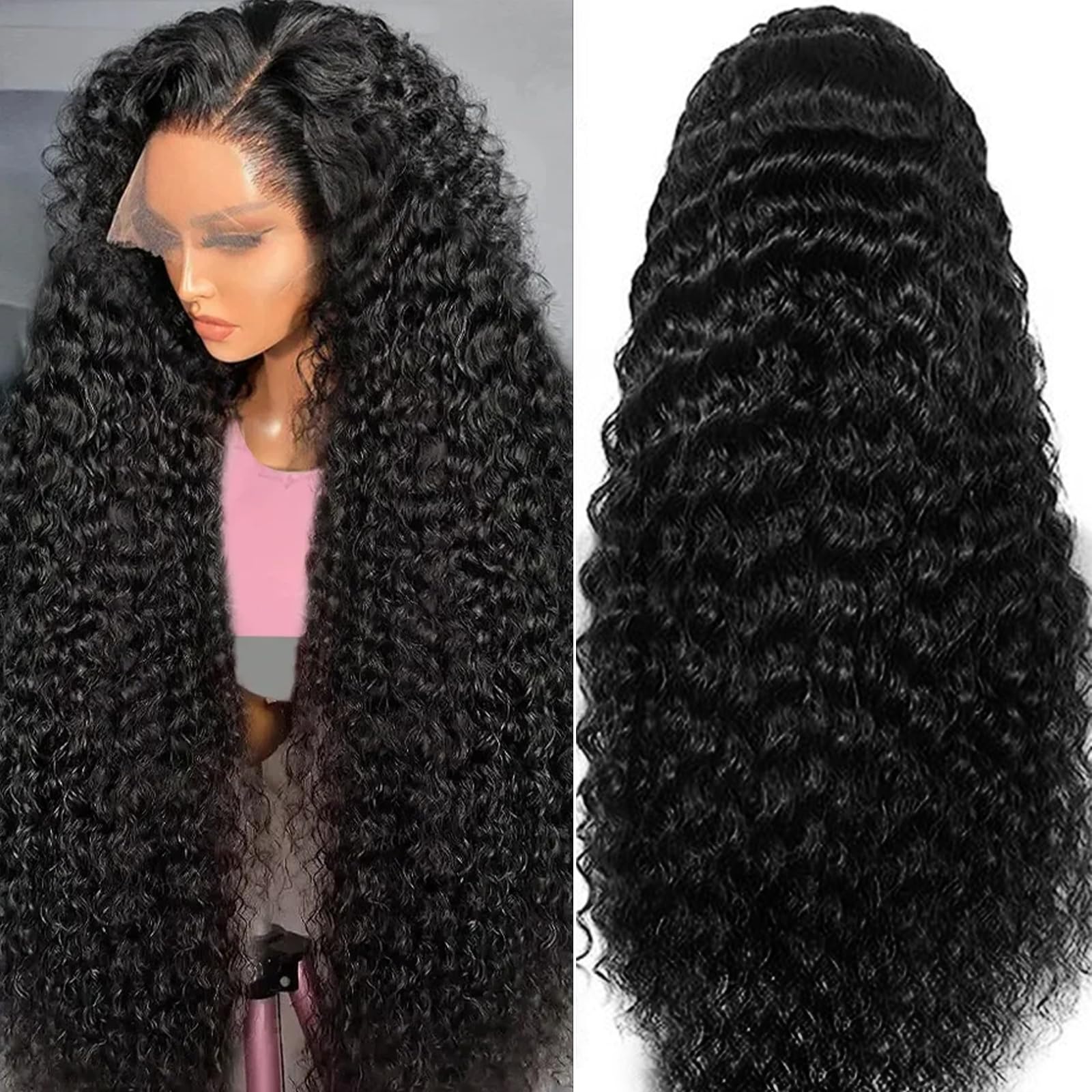 Fvocani detalle encaje transparente HD para línea de cabello invisible