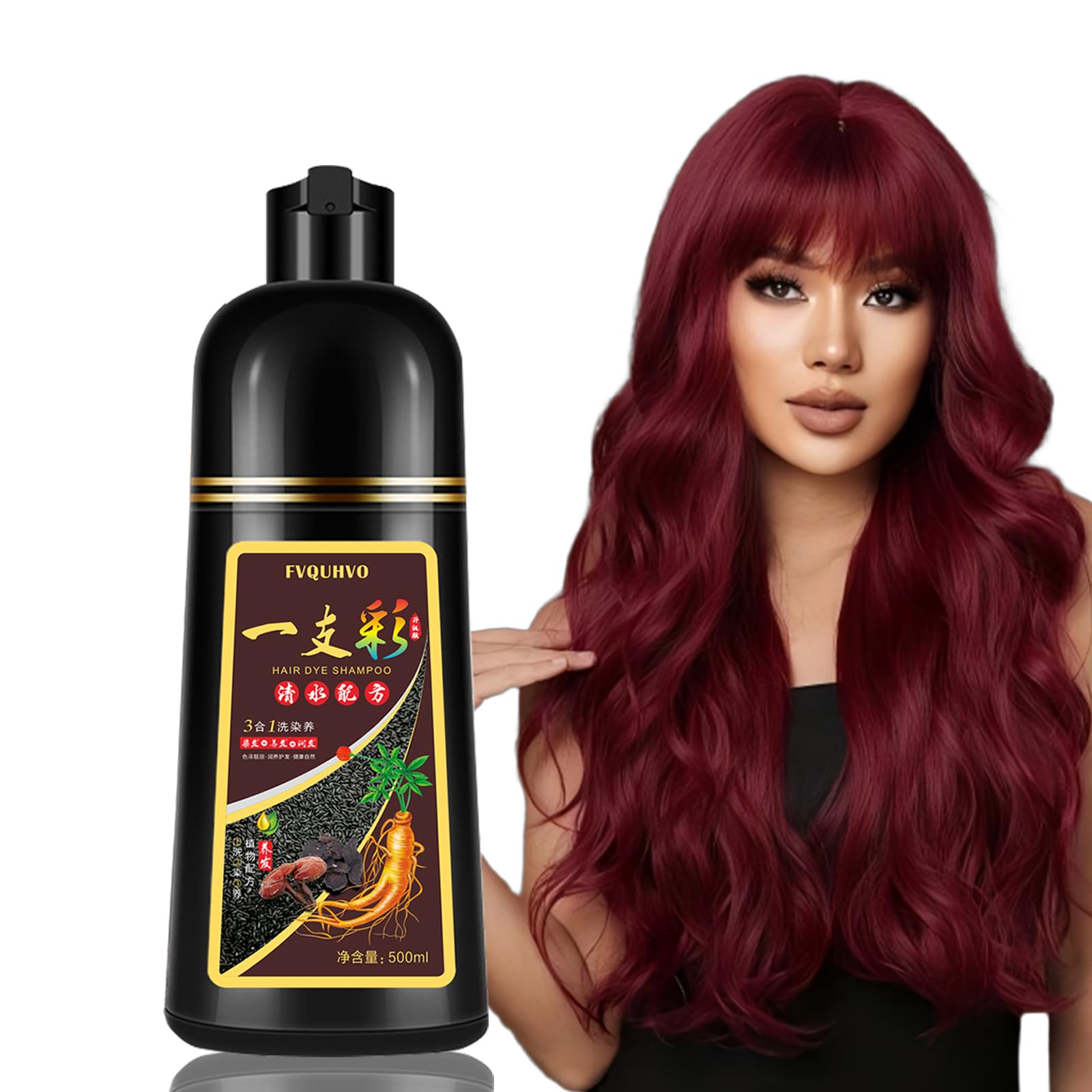 Fvquhvo champú para pintar cabello rojo que cubre canas de inmediato.