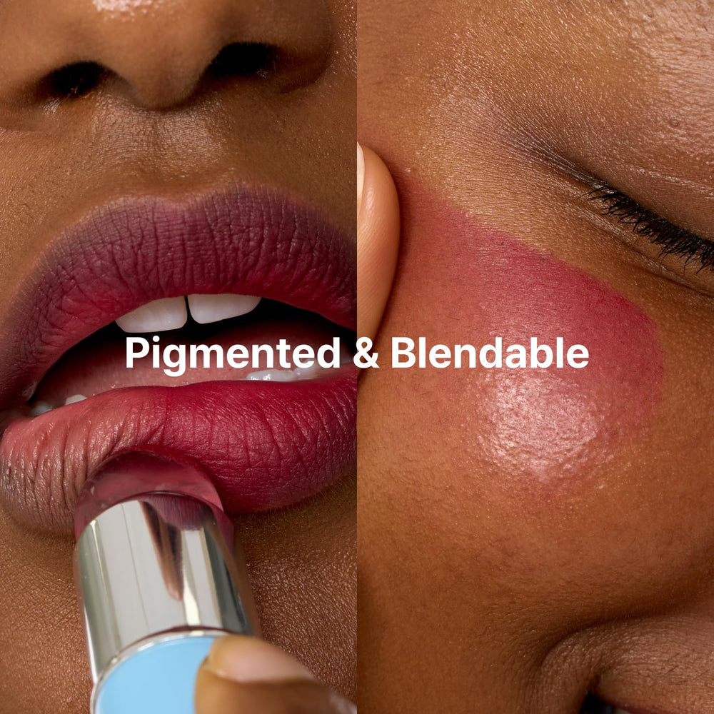 Color range swatches from nude to rose for versatile style