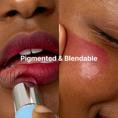 Color range swatches from nude to rose for versatile style