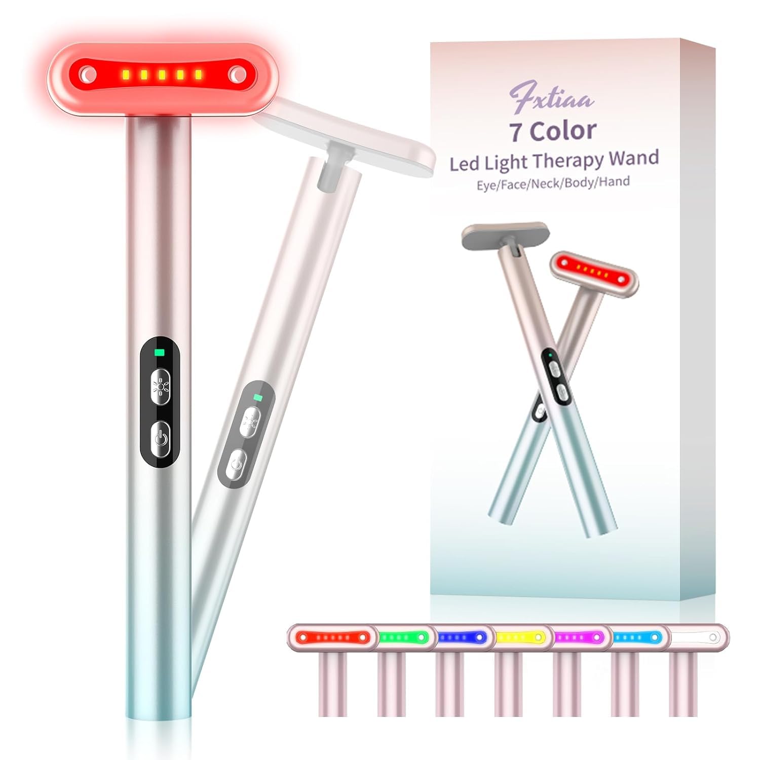 Bâton Fxtiaa lumière rouge pour le visage, favorise l'éclat et une peau douce.