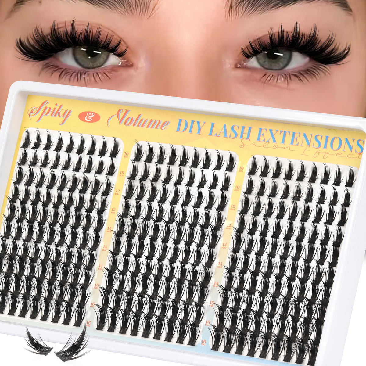 Pestañas Fyonas Manga Lash Clusters espigas para volumen definido.