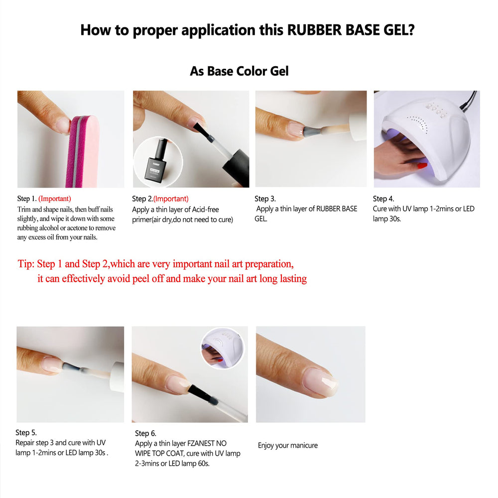 Fzanest manicura casera cuidado de uñas con gel base
