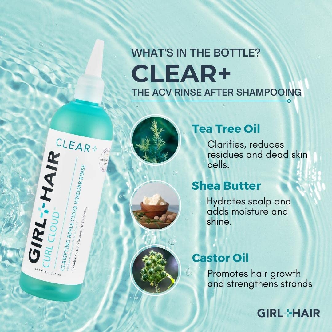 GIRL+HAIR CLEAR ACV brillo y suavidad: cabello más brillante tras el enjuague.