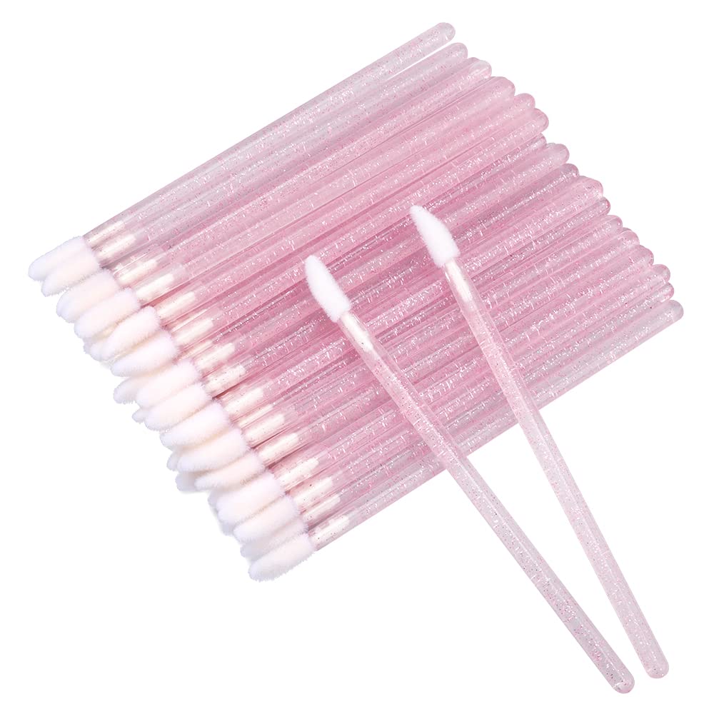 G2PLUS brocha labios cristal rosa para aplicación suave y precisa