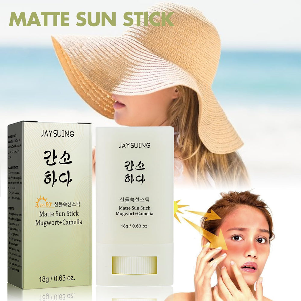 Gaayou Matte Sun Stick mugwort camellia ingredients for nature-based care.