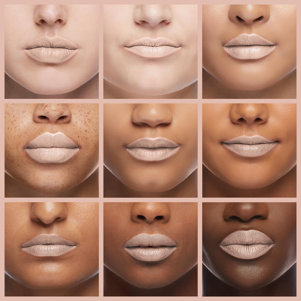 Gabriel Cosmetics Lipstick Aurora acabado-bronze realza tonos cálidos.