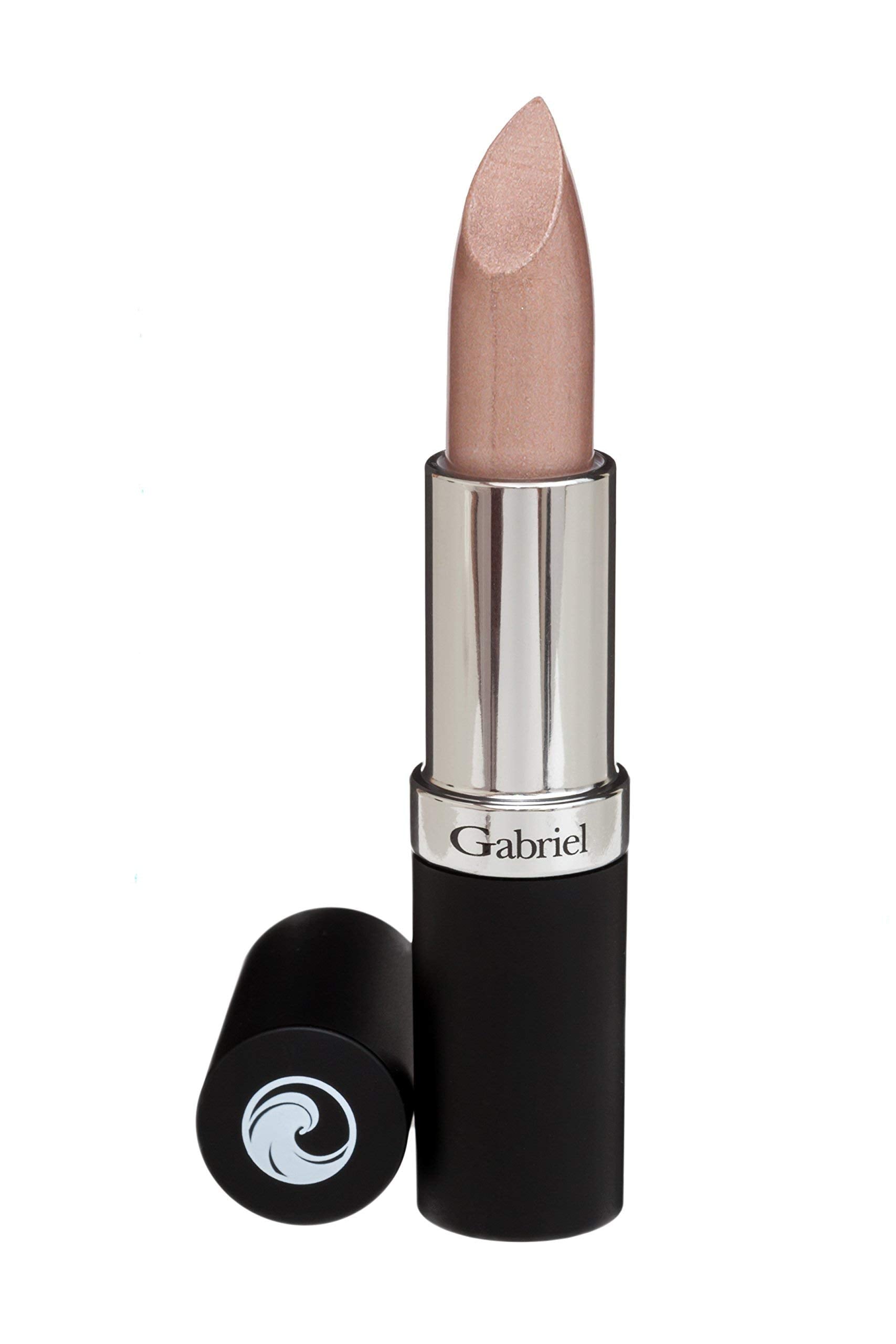 Gabriel Cosmetics Lipstick Aurora muestras-color-labios muestra tono bronce neutro.