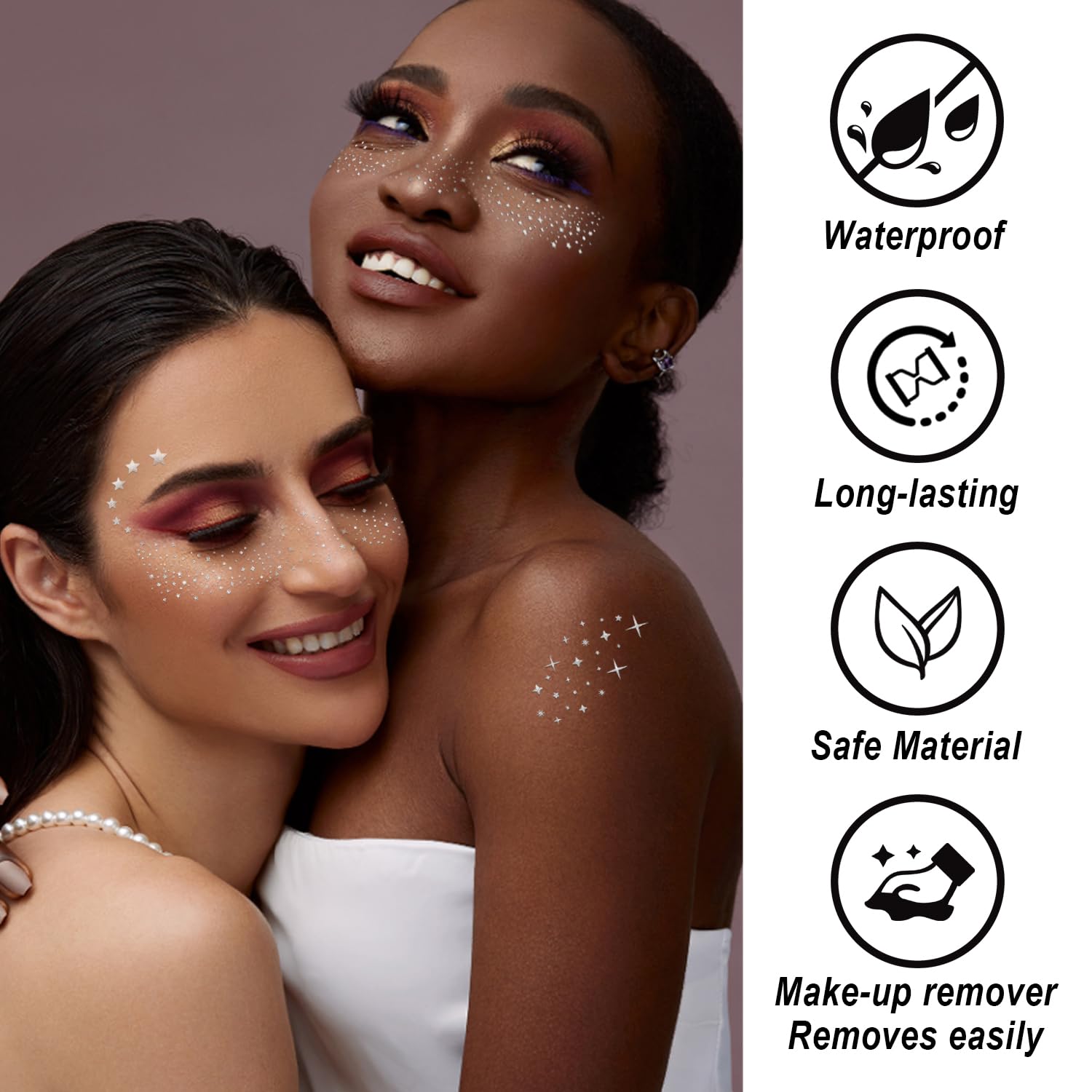 GADMLURY pecas brillo plata para realzar el contorno y la iluminación facial.
