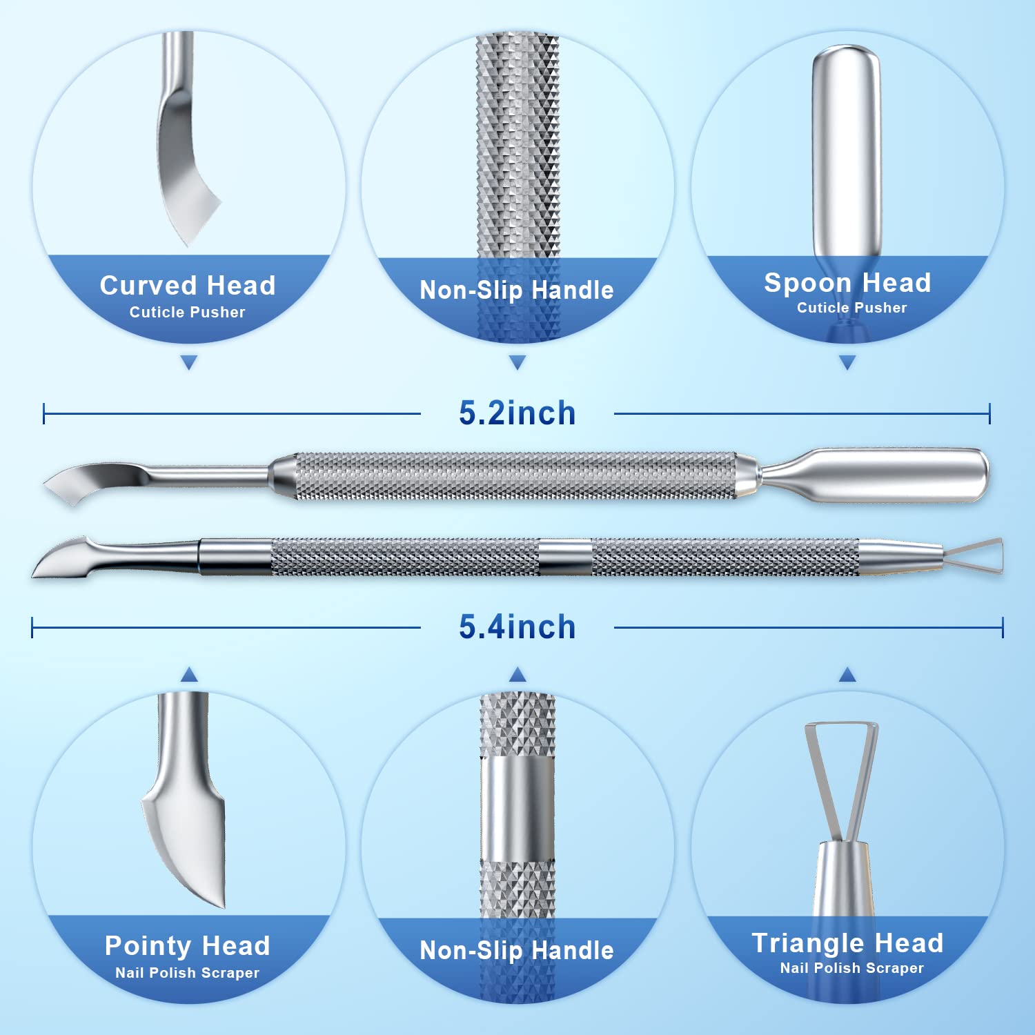 GA&EN raspador de cutícula con punta triangular para eliminar gel y residuos