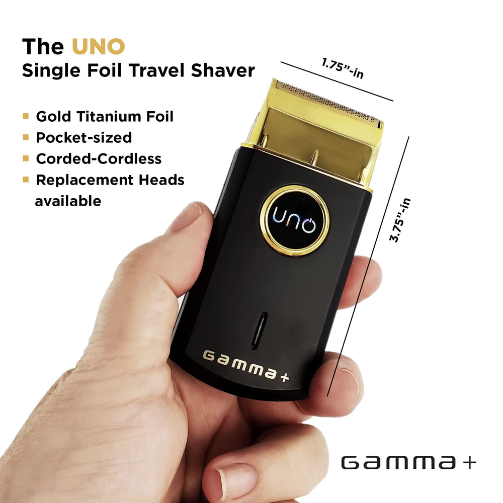 GAMMA+ Uno: Motor turbo de 9,000 rpm para un afeitado rápido y suave