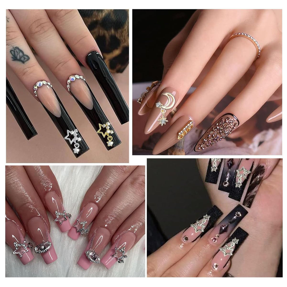 Ganepwns charms uñas aplicación fácil 3D, ideal para diseños rápidos