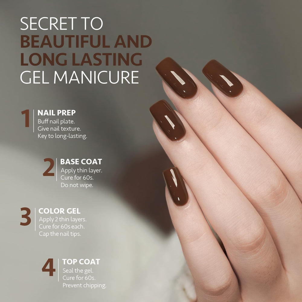 GAOY acabado brillo gel para uñas con aspecto brillante.