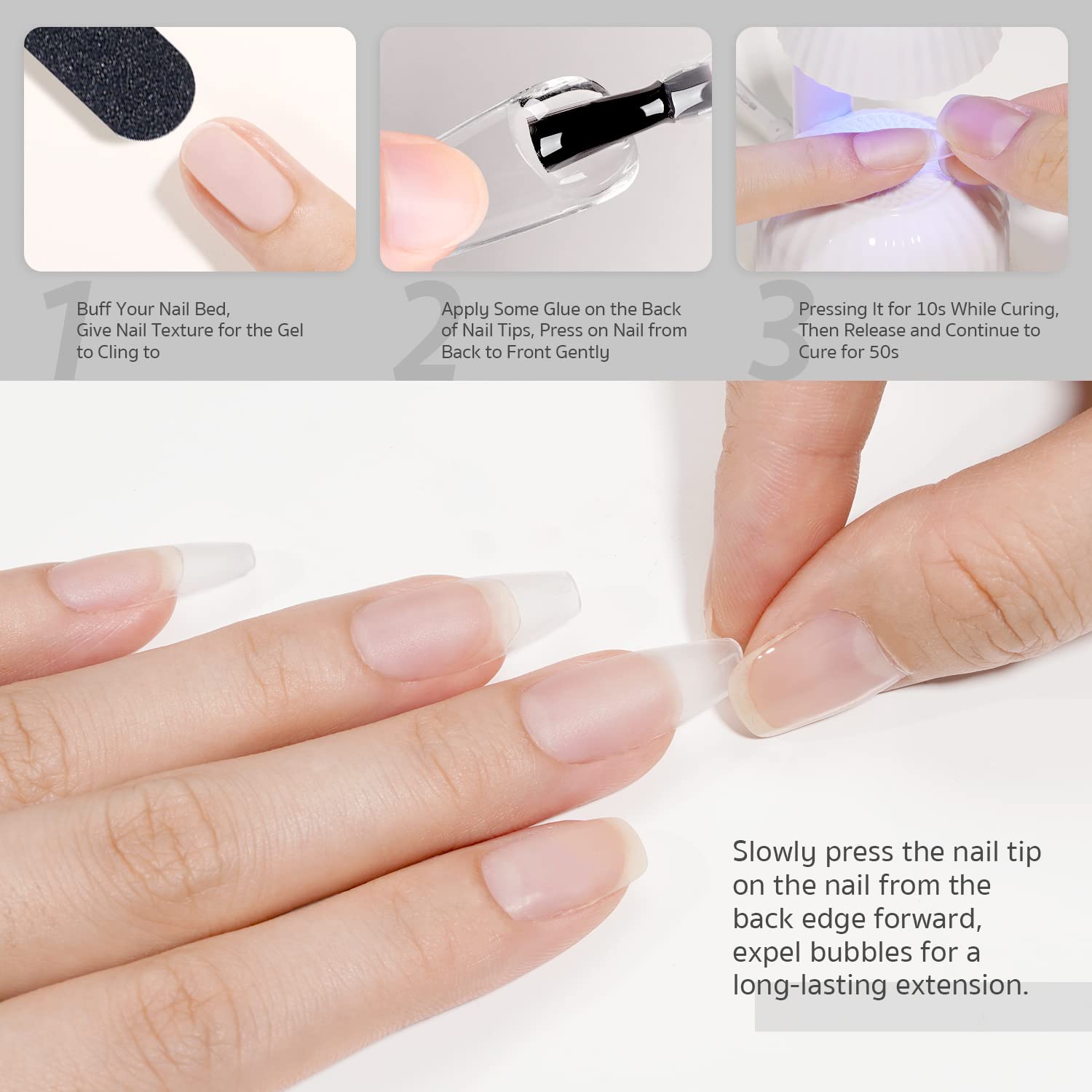  GAOY aplicación de gel uñas, base 2 en 1 para durabilidad