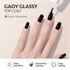 GAOY brillo transparente tipo vidrio para uñas luminosas y definidas