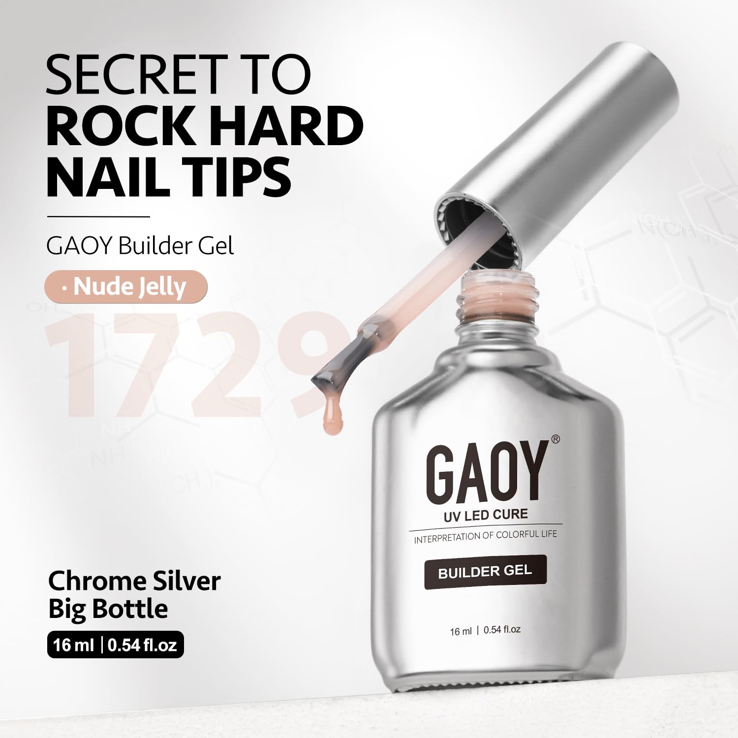 GAOY Builder Gel muestra el contenido completo para manicura en casa.