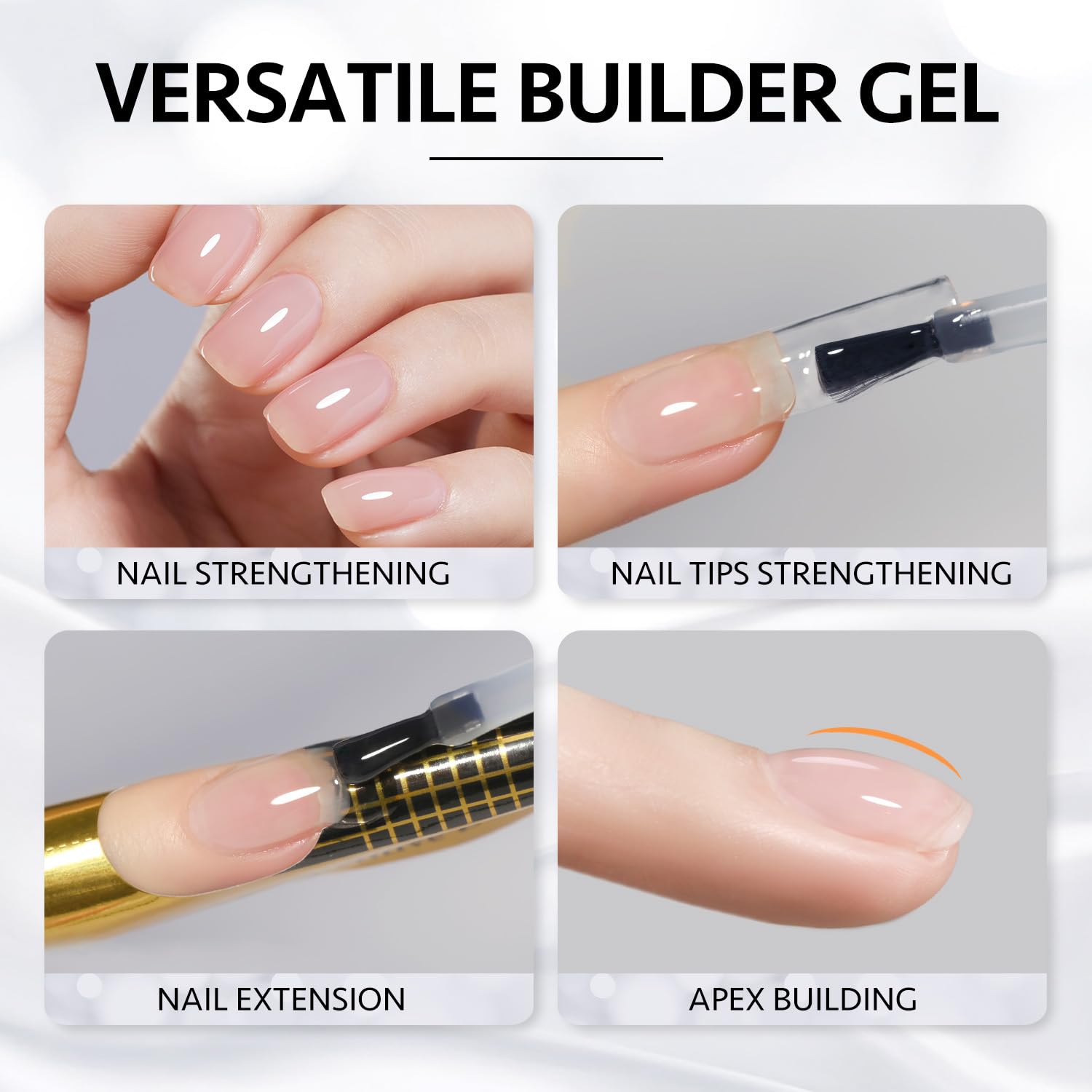 GAOY Builder Gel sellado con top coat para evitar pegajosidad.
