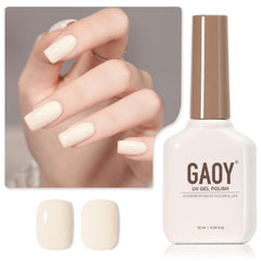 GAOY esmalte gel blanco 16ml en botella, presentación ideal para manicuras limpias