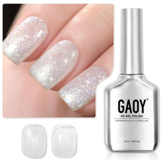 GAOY Esmalte gel con brillo translúcido: botella para manicura casera.