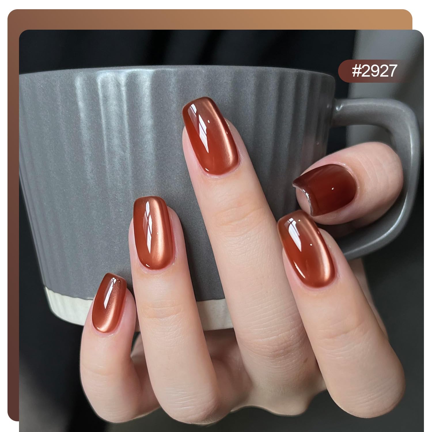 Esmalte GAOY ojo de gato Marrón: tono cálido con brillo sutil.