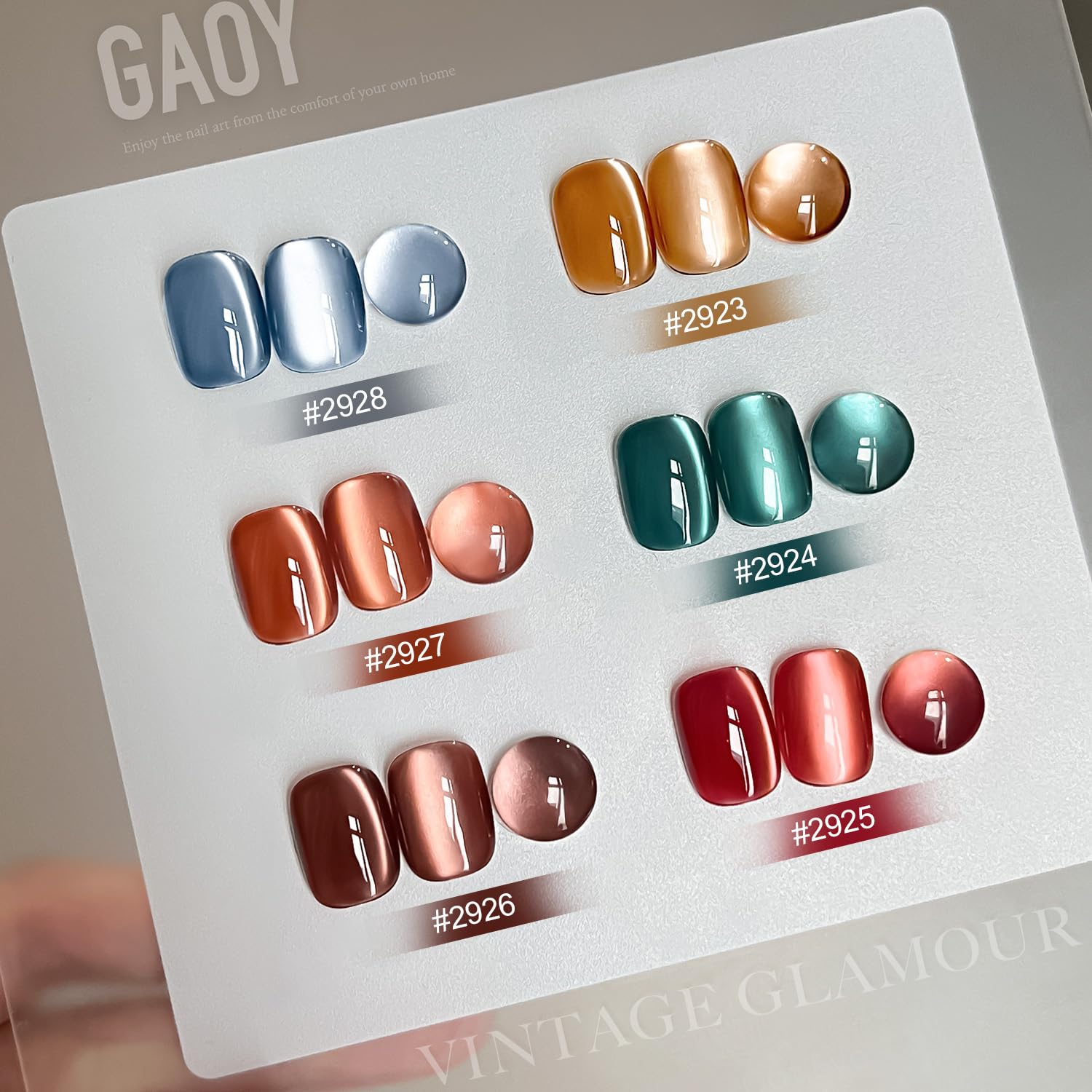 El esmalte GAOY ojo de gato Verde: color intenso y cobertura uniforme.