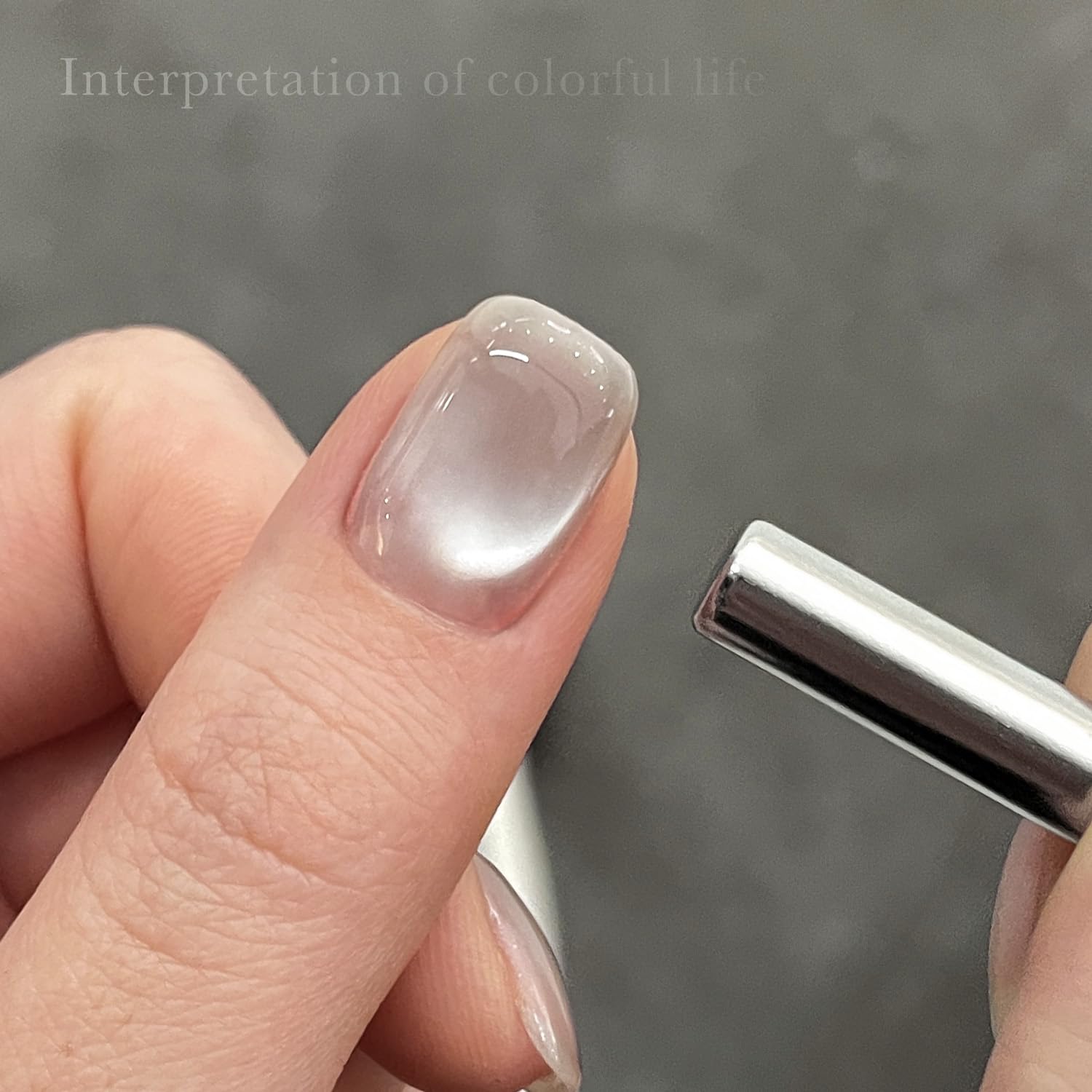 GAOY Jelly Silver Cat Eye, muestra de efecto ojo gato para diseño único.