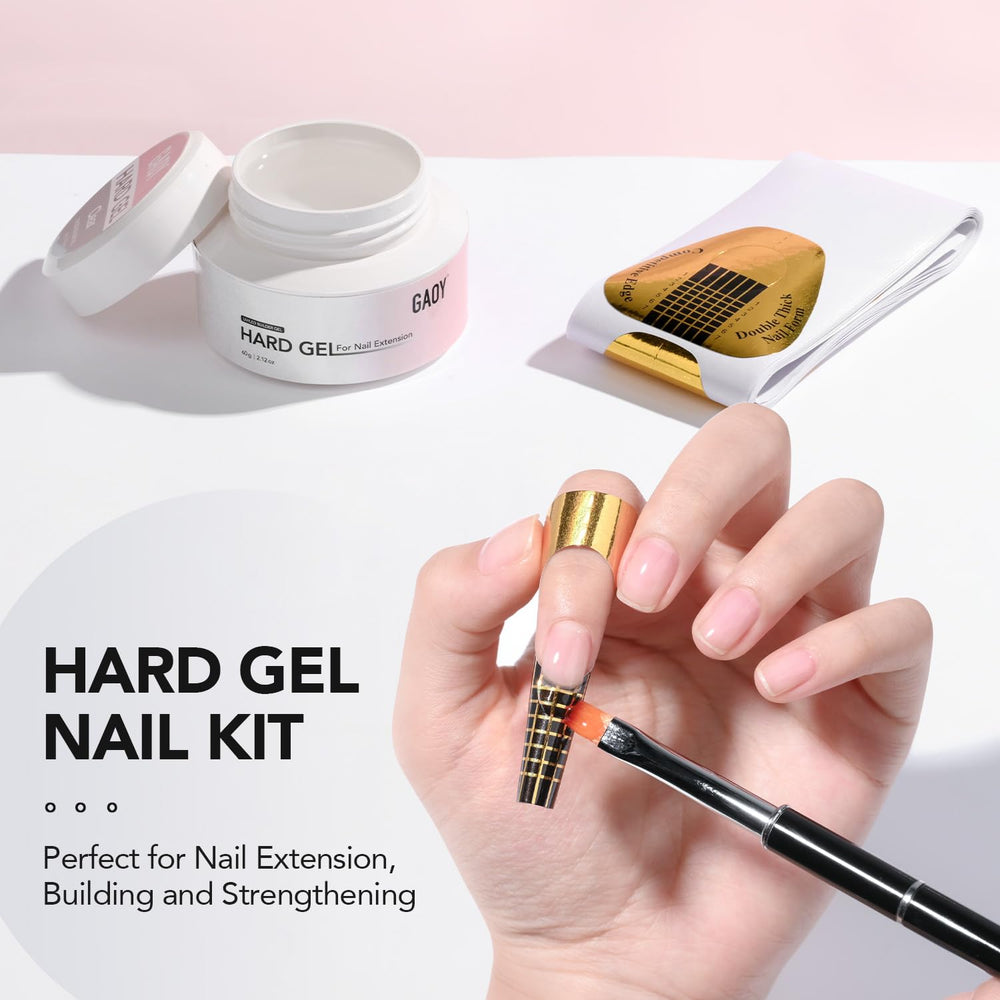 Kit GAOY para manicura en casa con gel, formas y cepillo.