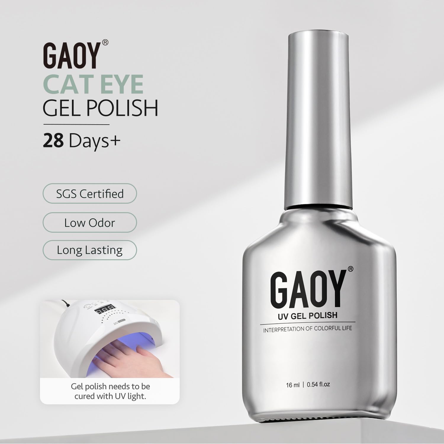 GAOY esmalte gel con imán incluido para crear diseños únicos.
