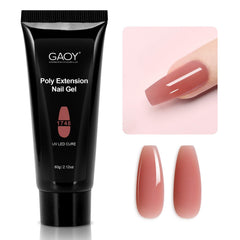 GAOY gel polímero 60 g en envase rosado burdeos, ideal para uso profesional.