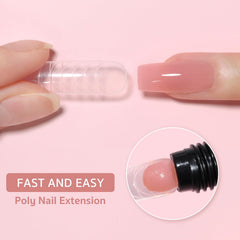 GAOY Poly Gel 60g, tono nude rosa para modelar uñas con acabado natural.