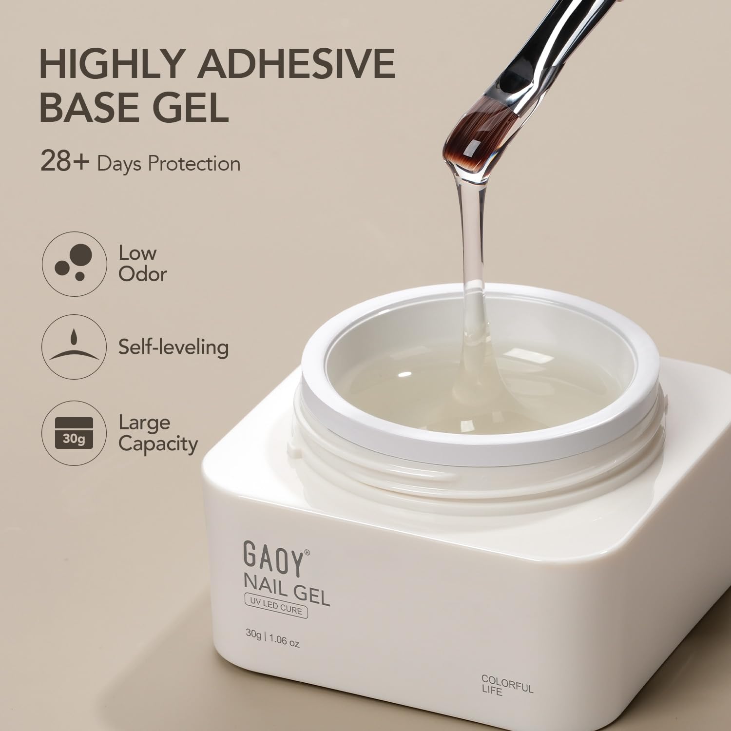 GAOY top coat seals the gel for lasting shine
