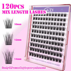 GAQQI 120 unidades de pestañas individuales para DIY en casa.