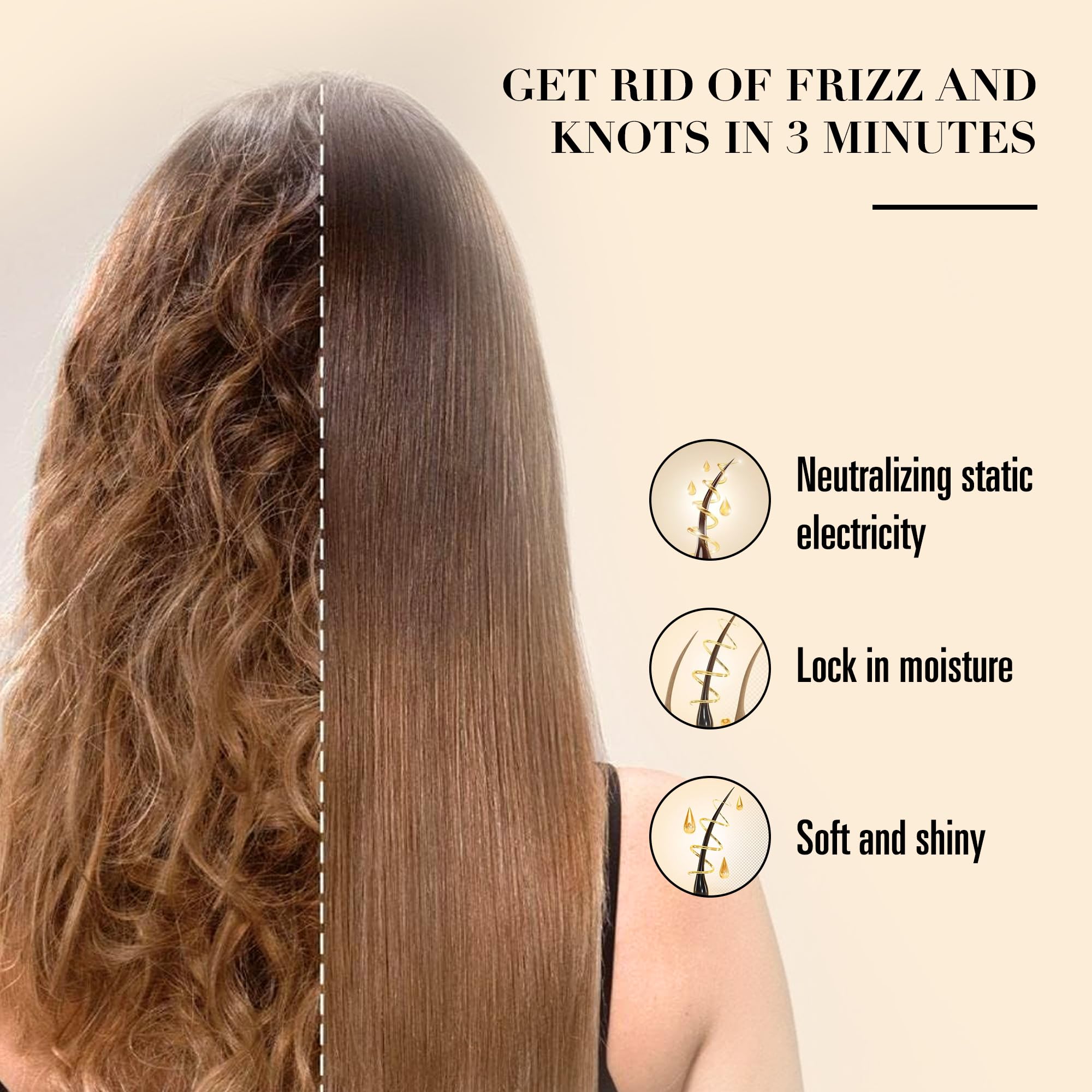 GAVIVOL cepillo para todo tipo de cabello, incluido rizado y seco.