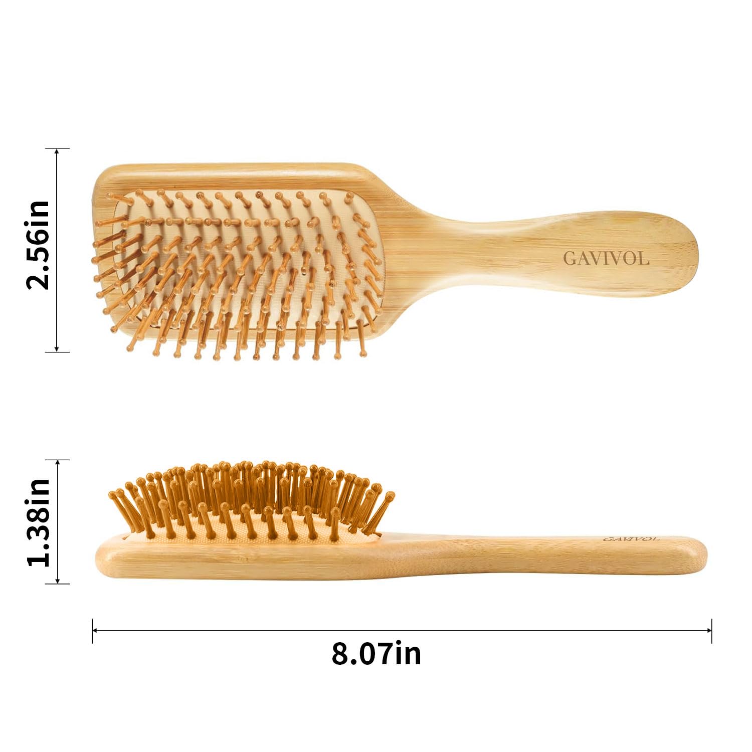 GAVIVOL cepillo de bambú con fibras suaves para un cuidado delicado.