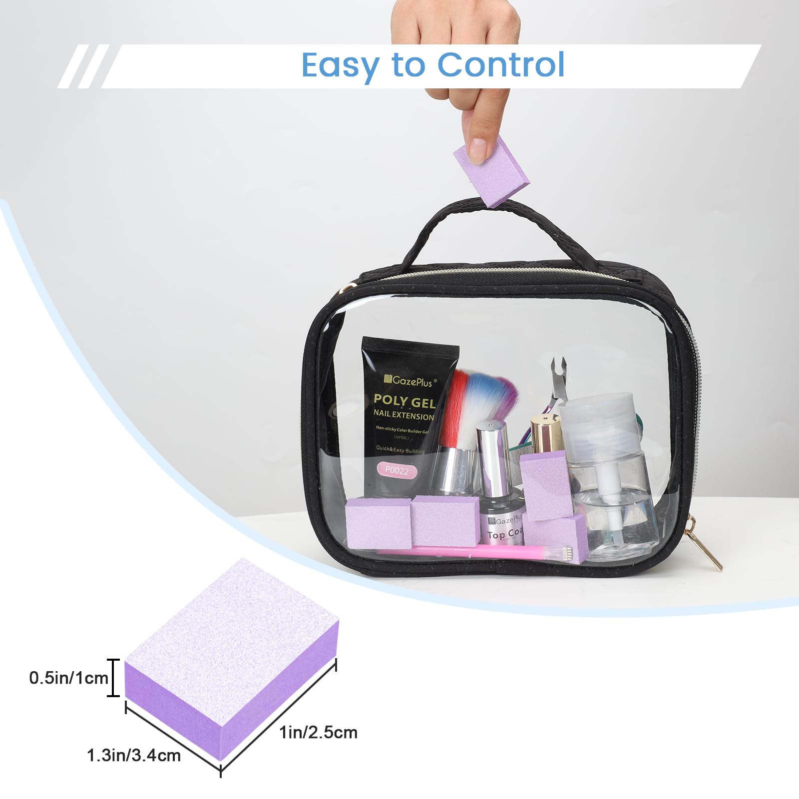 GAZEPLUS usos múltiples, apto para uñas naturales, acrílicas, gel y polvos de inmersión