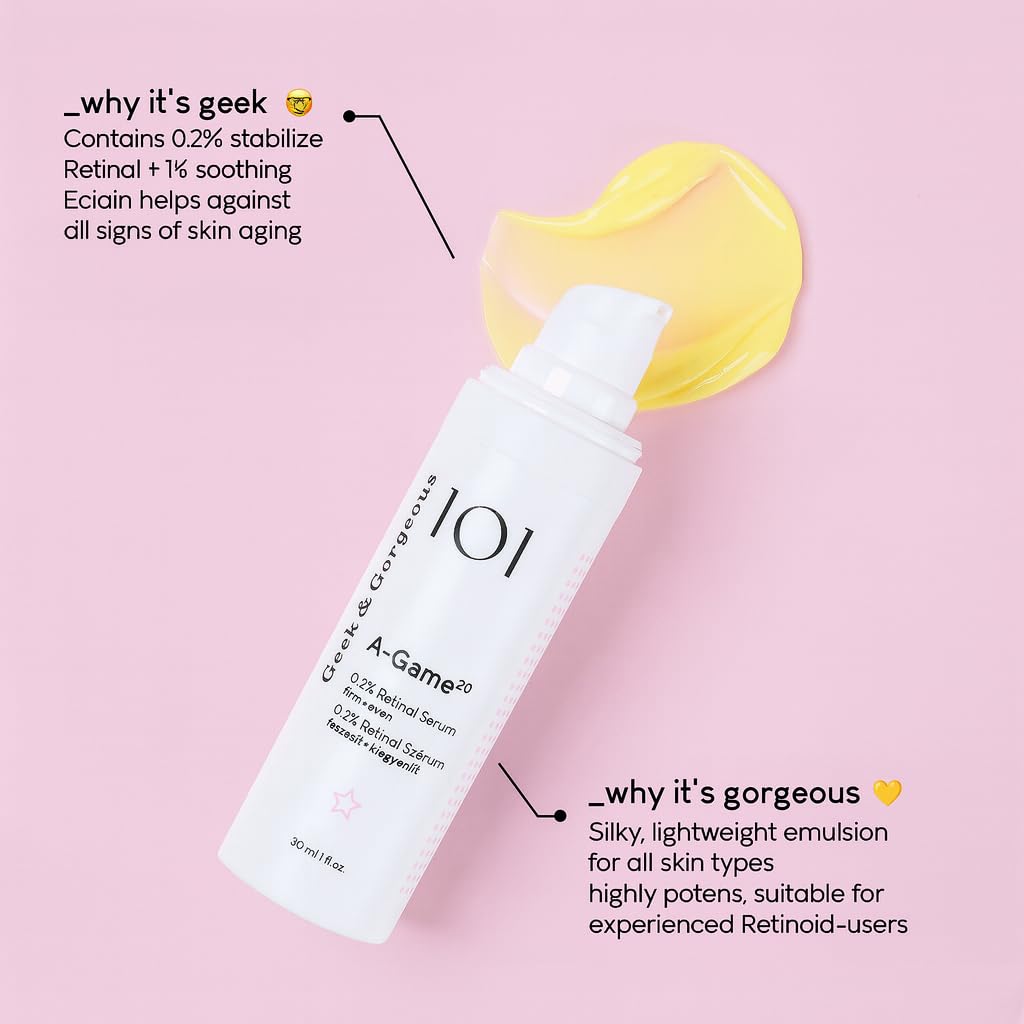 Geek & Gorgeous A-Game 20: envase compacto ideal para la rutina nocturna.
