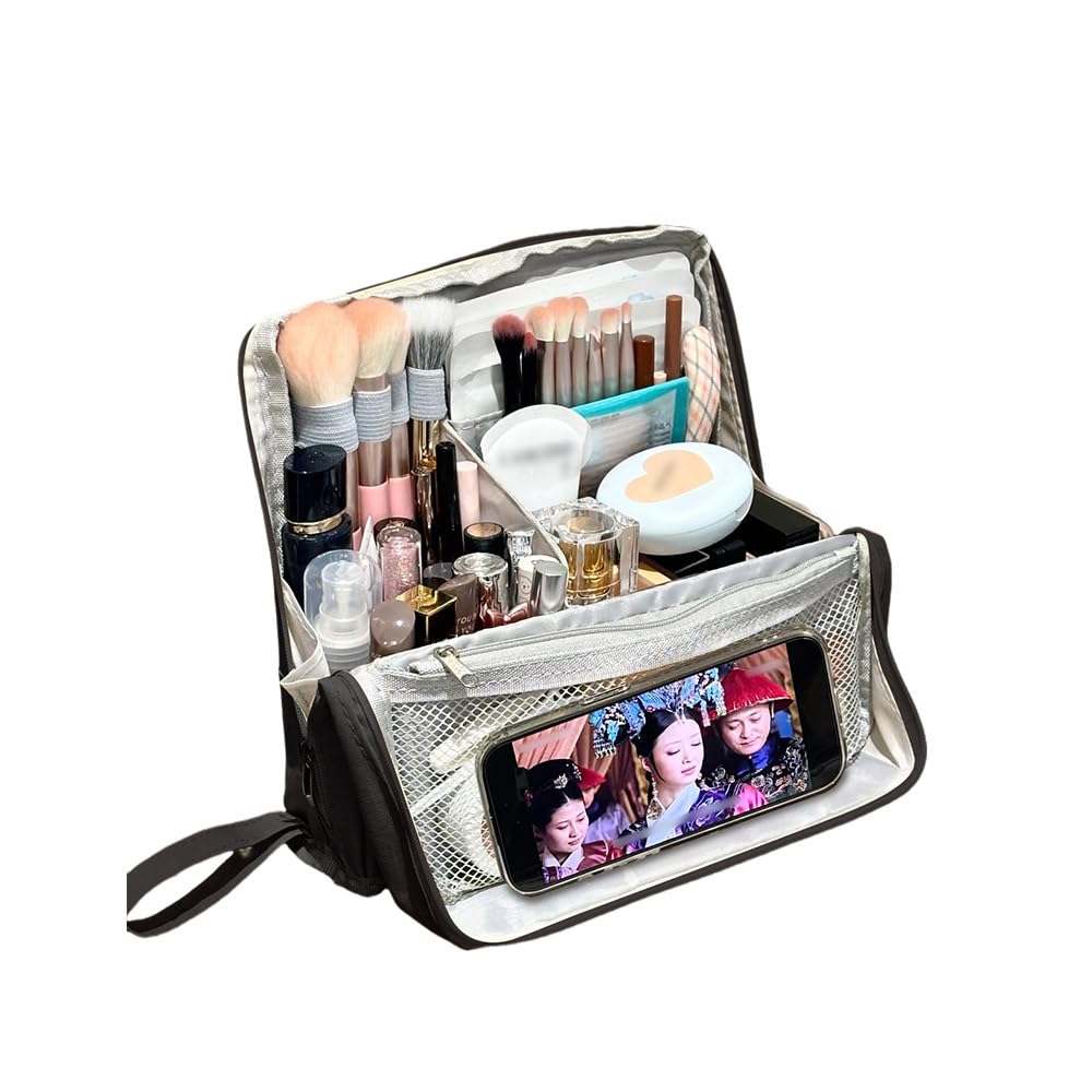 Geelraqaly bolsa de maquillaje de pie con gran capacidad para viaje diario