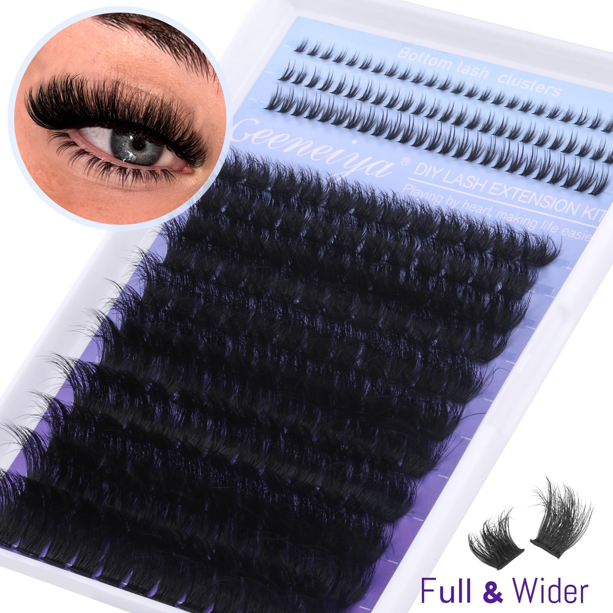 Geeneiya beginner-friendly lashes let you blend clusters for a seamless look.