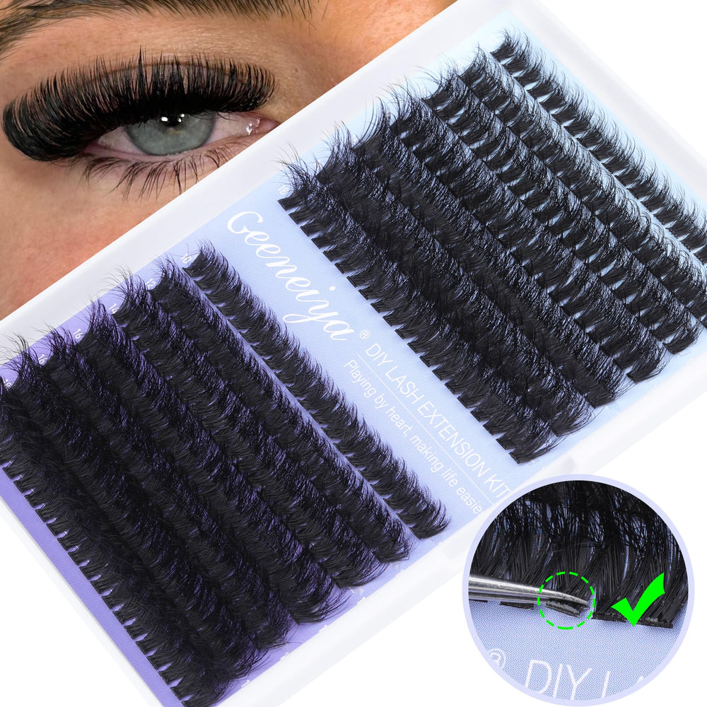 Geeneiya full mink look—volume clusters for dramatic yet natural lashes