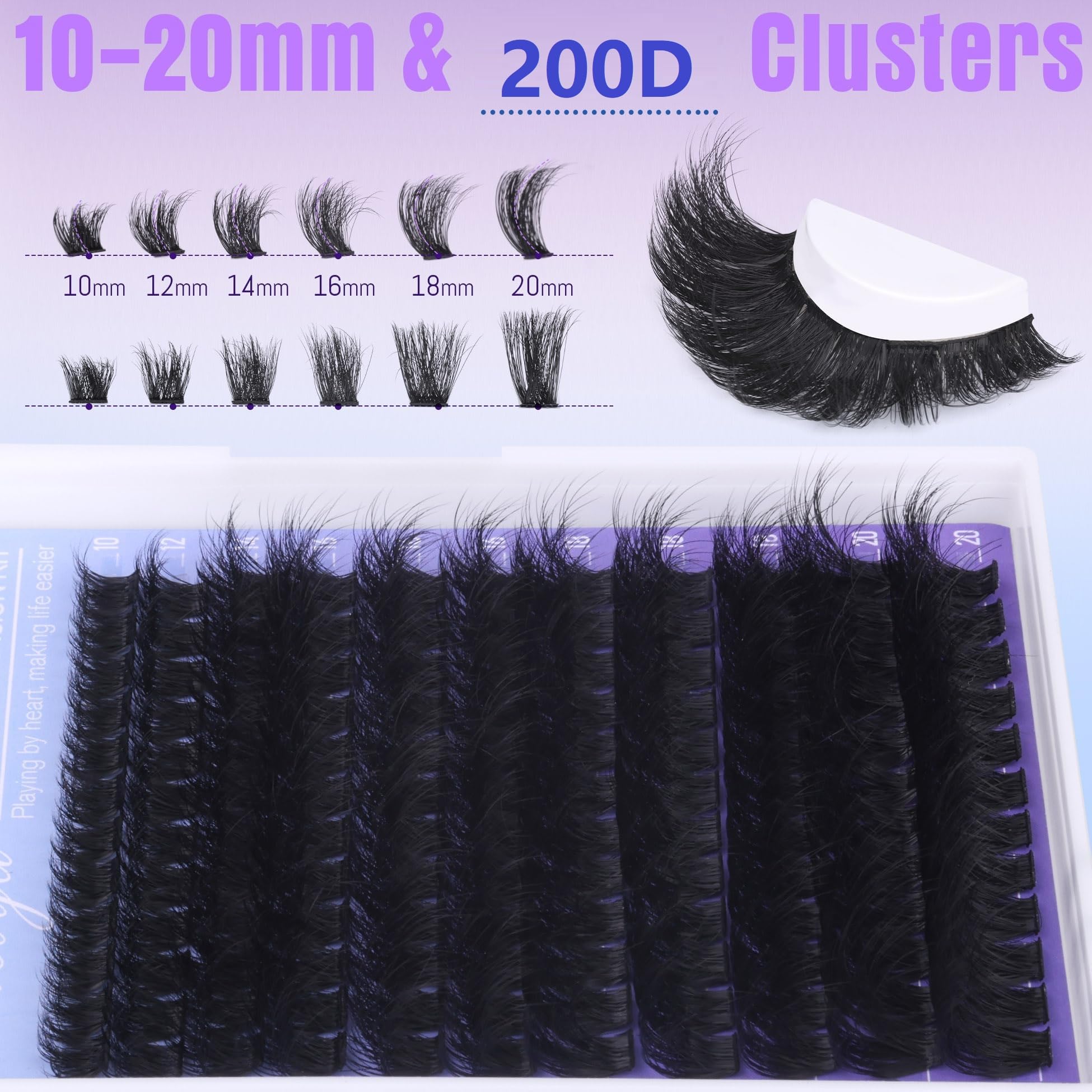Geeneiya silk mink cluster lashes offer soft, durable volume.