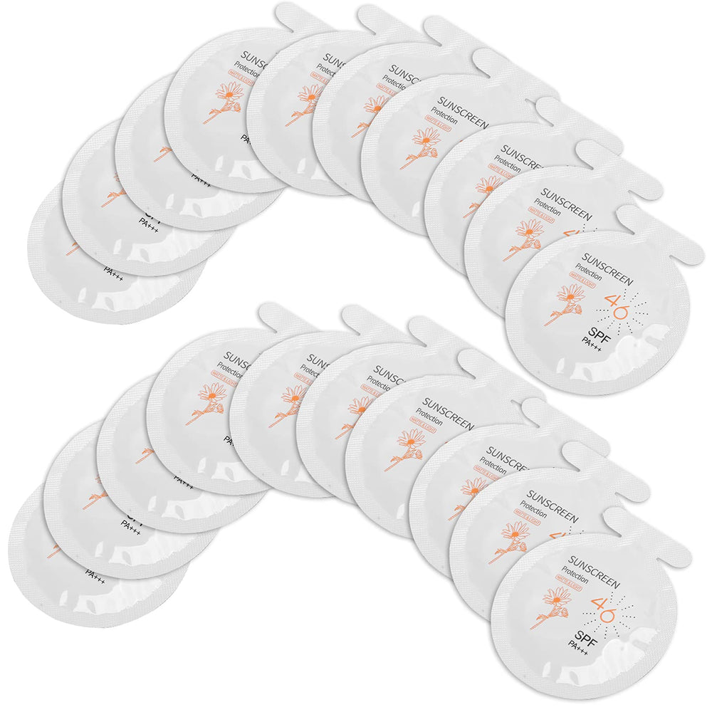Gegong 20-pack sunscreen sachets for portable sun protection on the go.