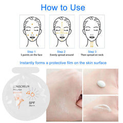 Gegong sunscreen being applied to face and body for even coverage.