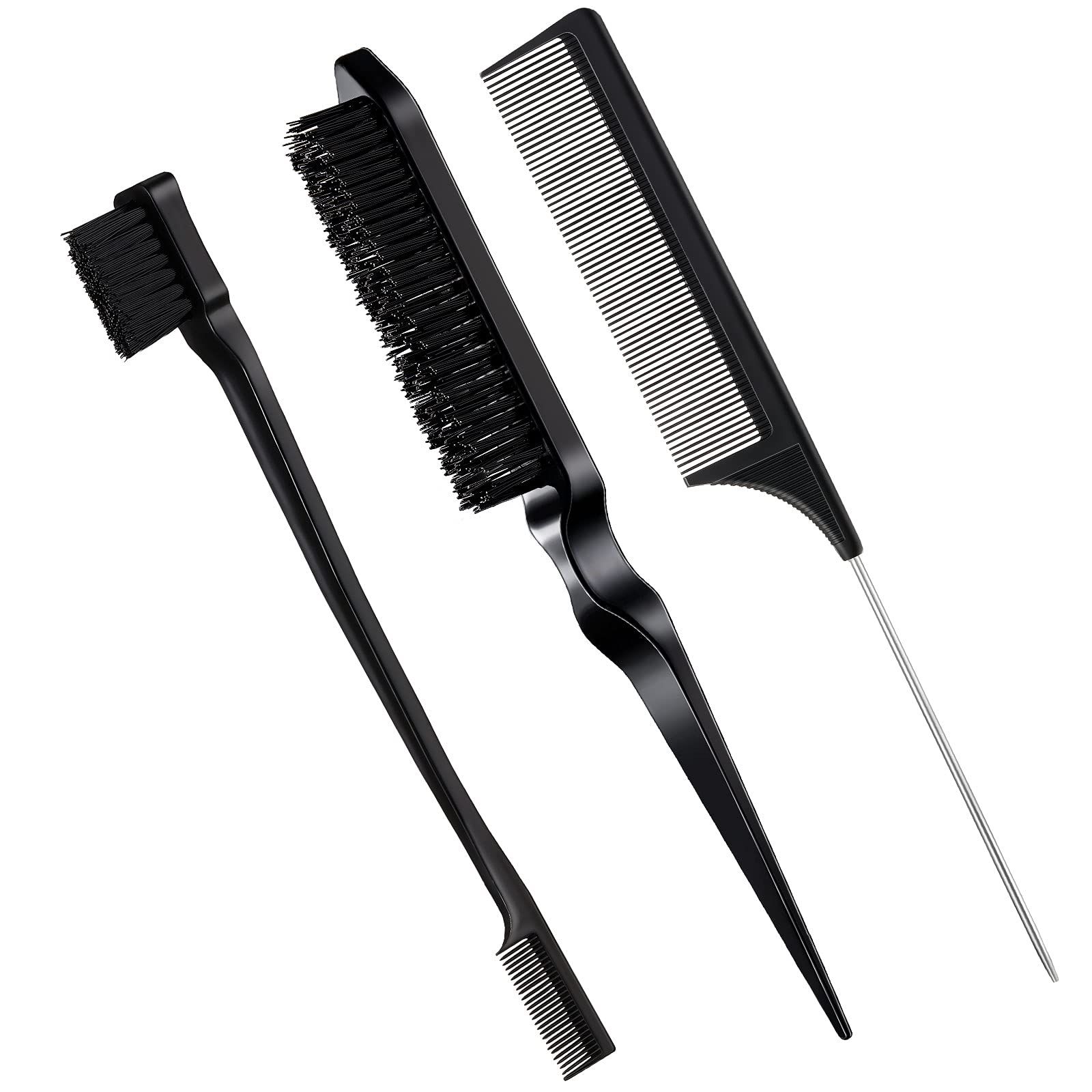 Geiserailie set de 3 cepillos para bordes, control preciso del peinado.