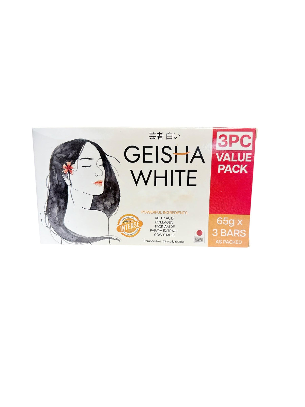 Geisha barra de limpieza, tres barras frente, limpieza suave.
